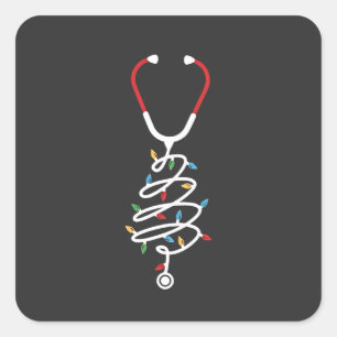 Sticker Carré Lumières de sapin de Noël fournitures médicales st