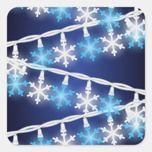 Sticker Carré Lumières en forme de flocon de neige
