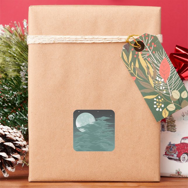 Sticker Carré Lune (Créateur téléchargé)