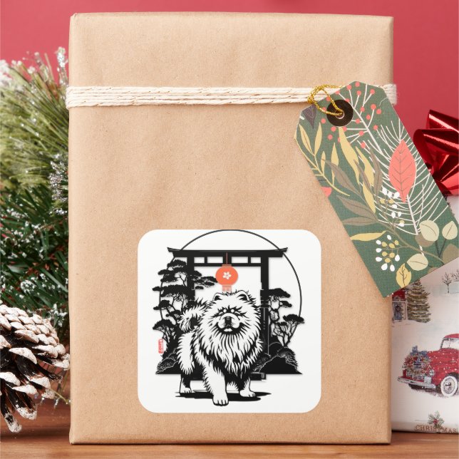 Sticker Carré LUNE GATE Chow (vacances)