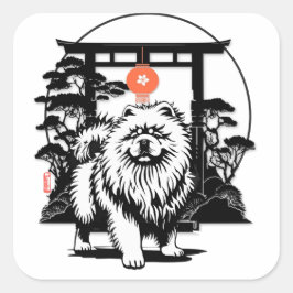 Sticker Carré LUNE GATE Chow