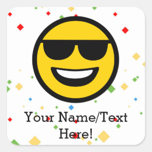Sticker Carré Lunettes de soleil cool Emoji