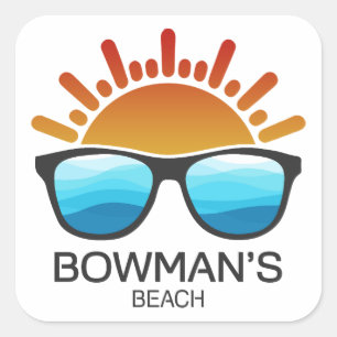 Sticker Carré Lunettes de soleil de Bowman's Beach Floride