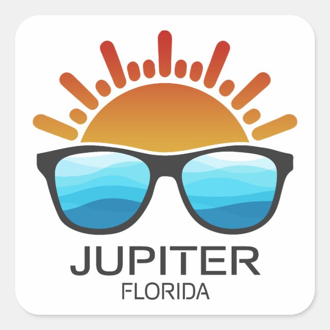 Sticker Carré Lunettes de soleil Jupiter Florida (Devant)