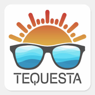 Sticker Carré Lunettes de soleil Tequesta Florida