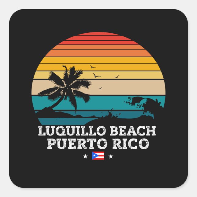 STICKER CARRÉ LUQUILLO BEACH PORTO RICO (Devant)