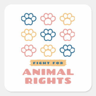 Sticker Carré Lutte pour les droits des animaux