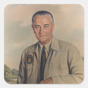 Sticker Carré Lyndon B. Johnson - Elizabeth Shoumatoff (1969)