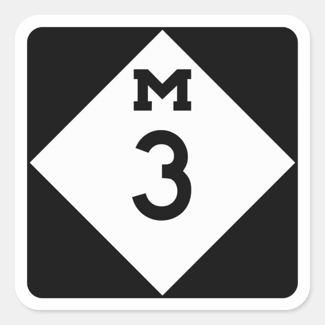 Sticker Carré M-3, Michigan, USA (Devant)