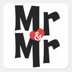 Sticker Carré M. Et M. Bold Mariage moderne