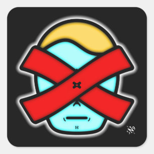 Sticker Carré M. X - Personne mystérieuse anonyme v2 Stick Carré