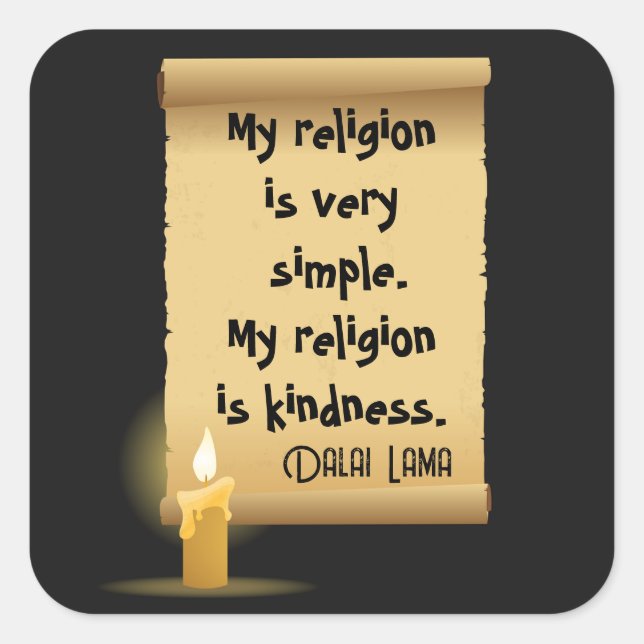 Sticker Carré Ma religion est très simple (Devant)