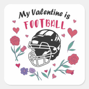Sticker Carré Ma Saint Valentin est Carte de visite de football
