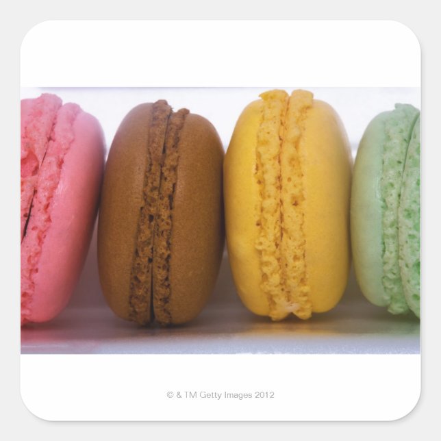 Sticker Carré Macarons français gastronomiques importés (macaron (Devant)