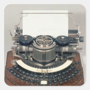 Sticker Carré Machine à écrire Hammond, avec clavier idéal
