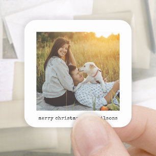 Sticker Carré Machine à écrire minimaliste moderne Joyeuse photo