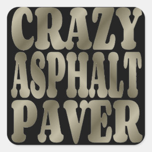 Sticker Carré Machine à paver folle d'asphalte en argent