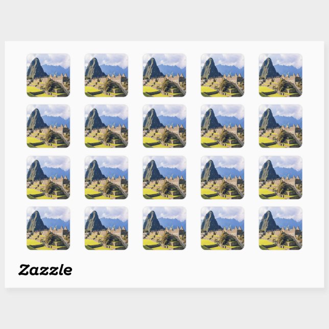 Sticker Carré MACHU PICCHU - Pérou - voir (Feuille)