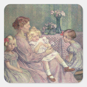Sticker Carré Madame van de Velde et ses enfants, 1903
