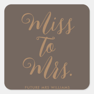 Sticker Carré Mademoiselle à Madame Simple Enterrement de Vie de