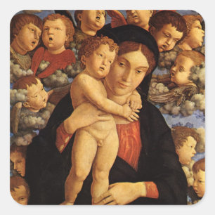 Sticker Carré Madone des Chérubins par Andrea Mantegna