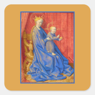 Sticker Carré Madone et Enfant Enthronisés Jean Fouquet Vacances