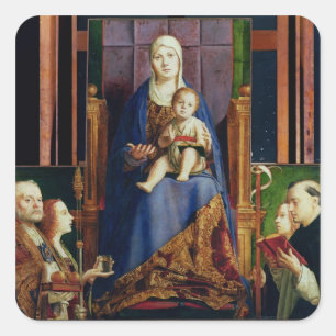 Sticker Carré Madonna avec le saint Nicholas de Bari