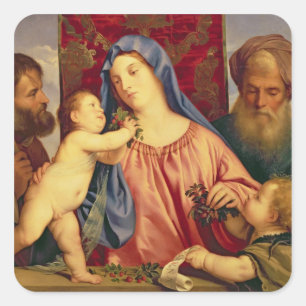 Sticker Carré Madonna des cerises avec Joseph