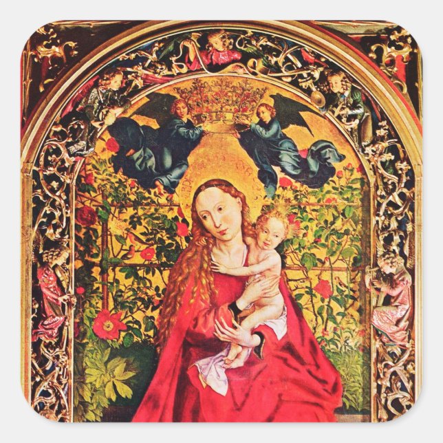 STICKER CARRÉ MADONNA DU ROSE BOWER (Devant)