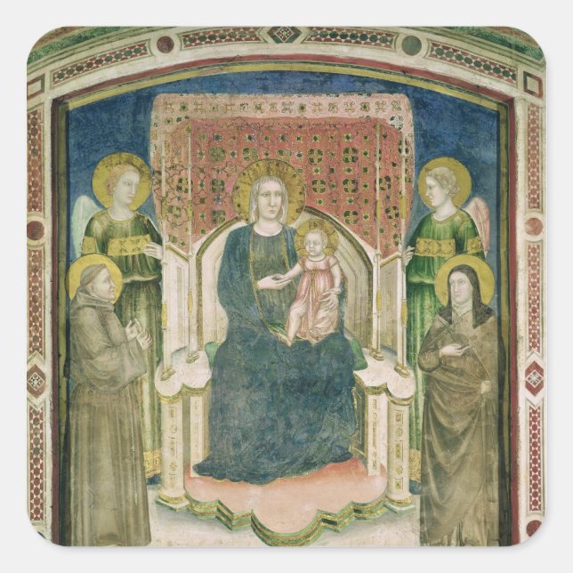 Sticker Carré Madonna Enthronée de saint François d'Assise (Devant)
