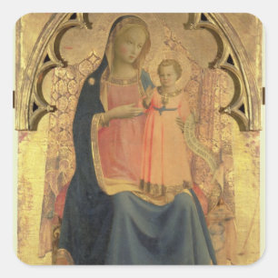 Sticker Carré Madonna et enfant, panneau central d'un triptyque