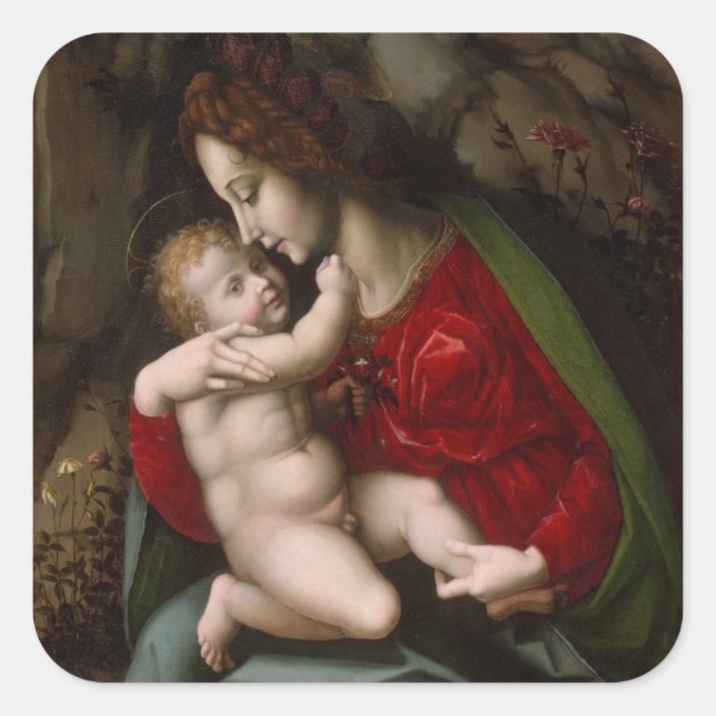 Sticker Carré Madonna et Enfant, vers 1520 (Devant)