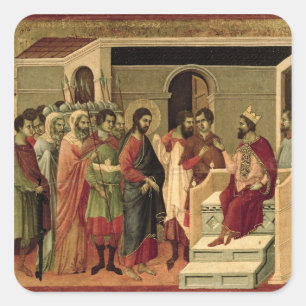 Sticker Carré Maesta : Jésus avant Herod, 1308-11