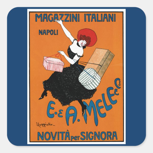 Sticker Carré Magazzini Italiani ~ E. A. Mele co. (Devant)