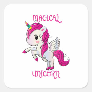Sticker Carré Magic Unicorn Lover Fan Club