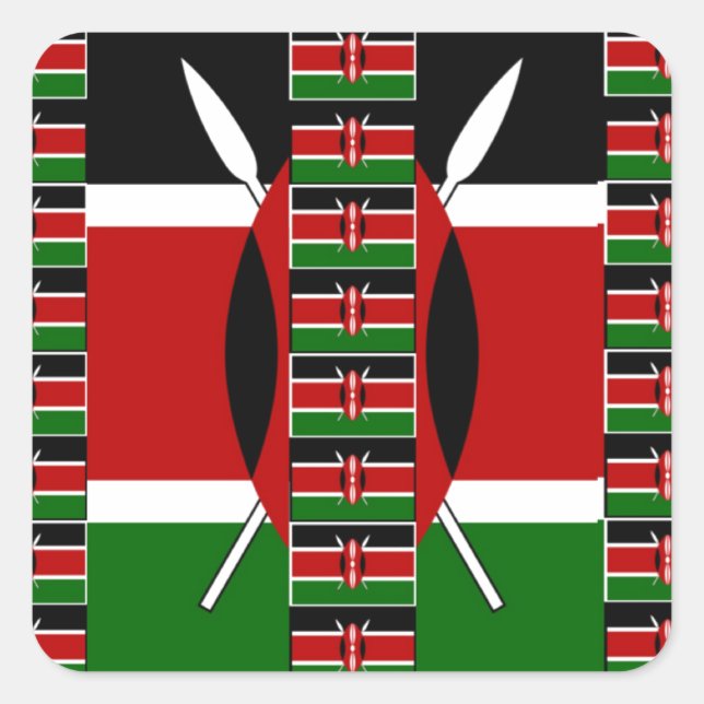Sticker Carré 🇰 🇪 Magical Kenya : Le cadre de l'unité et de la (Devant)