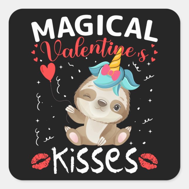 Sticker Carré Magical Valentine's Kisses (Devant)