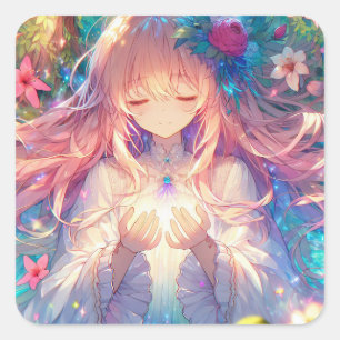 Sticker Carré Magique Ethereal Anime Girl