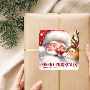 Sticker Carré Magique Santa Rudolph Noël personnalisé pour enfan