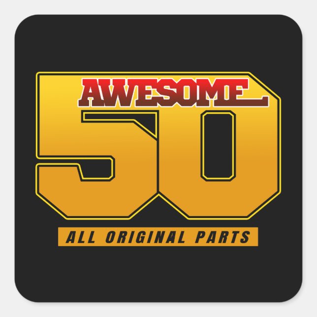Sticker Carré Magnifique Anniversaire De 50 Ans (Devant)