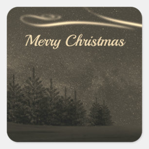 Sticker Carré Magnifique, Beau Noël Étincelant