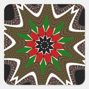 Sticker Carré Magnifique Motif Culturel Kenya Géométrique