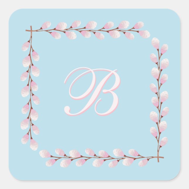 Sticker Carré Magnolia Collection Spun Sugar Blue Arrière - plan (Devant)