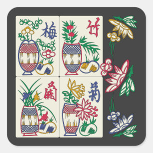 Sticker Carré Mah Jongg Beauté