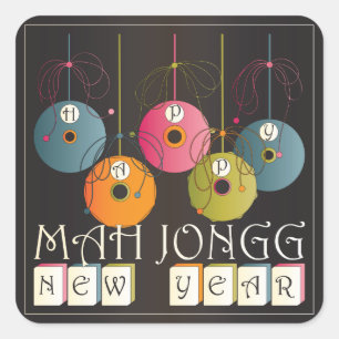 Sticker Carré Mah Jongg Nouvel An