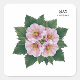 Sticker Carré Mai Anniversaire Fleur d'épinette : Floral personn