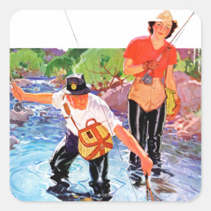 Sticker Carré Maillage d'un poisson par R.J. Cavaliere