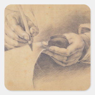 Sticker Carré Mains de dessin, 1798