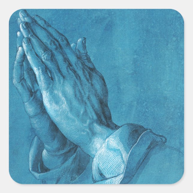 Sticker Carré Mains de prière (Devant)