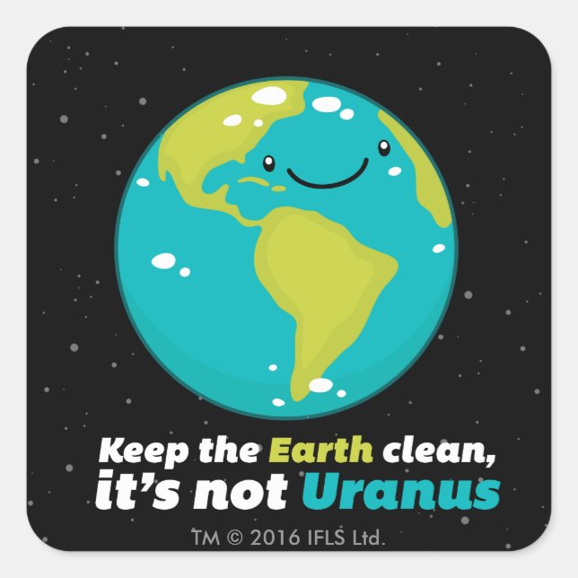 Sticker Carré Maintenez la terre propre (Devant)